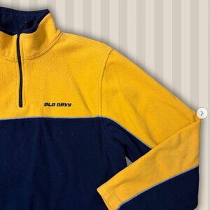Vintage Old Navy half-zip fleece in navy + yellow